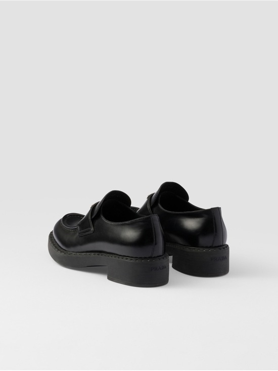 Prada Black Leather Platform Loafers size US7.5 IT37.5 authentic - Picture 4 of 16